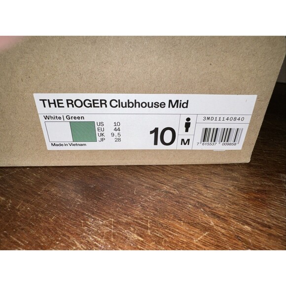 Men’s Size 10 On The Roger Clubhouse Mid White Green 3MD11140840 main image 8